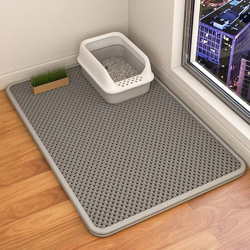 Cat Litter Mat With Gift Double Layer Waterproof Pet Litter Box Mat Non-slip Sand Cat Pad Washable Bed Mat Clean Pad Products